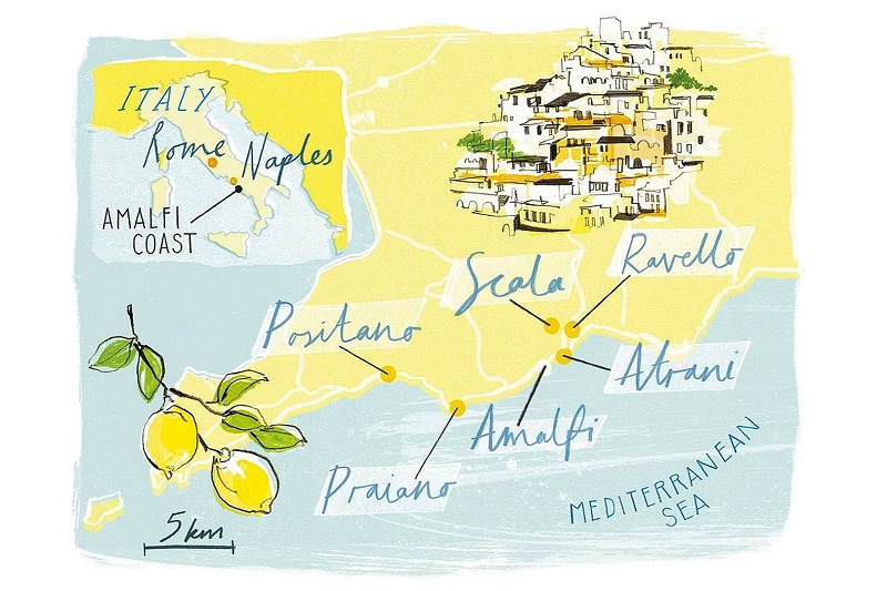 Cartina Amalfi Coast Exclusive Wedding Designers Positano