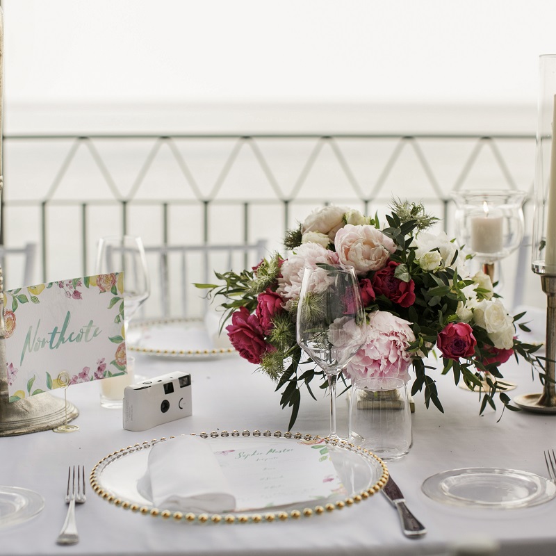 Isabella and Peter Wedding in Amalfi reception table detail