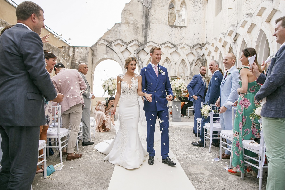 Isabella and Peter Wedding in Amalfi the end of the ceremony