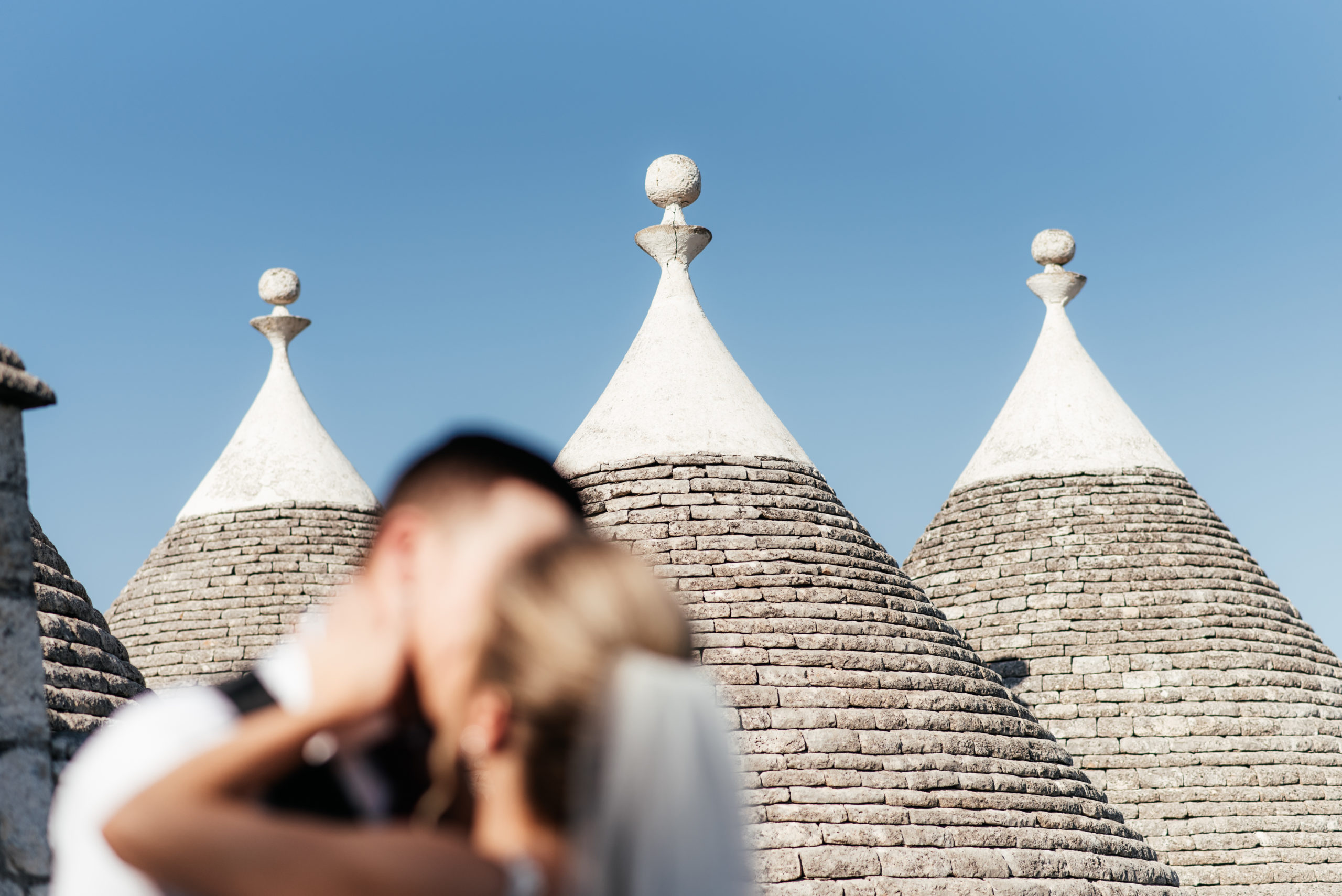 Amanda and Marcus among trulli in Apulia