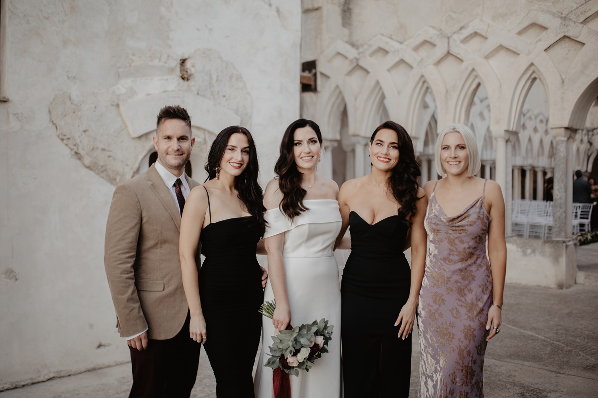 Shannon and Ross Wedding in Amalfi - the bride and her sisters