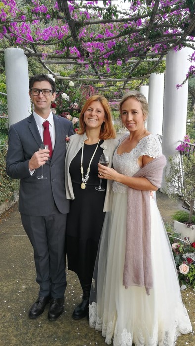 Ines Napolitano Italian wedding planner with a happy couple