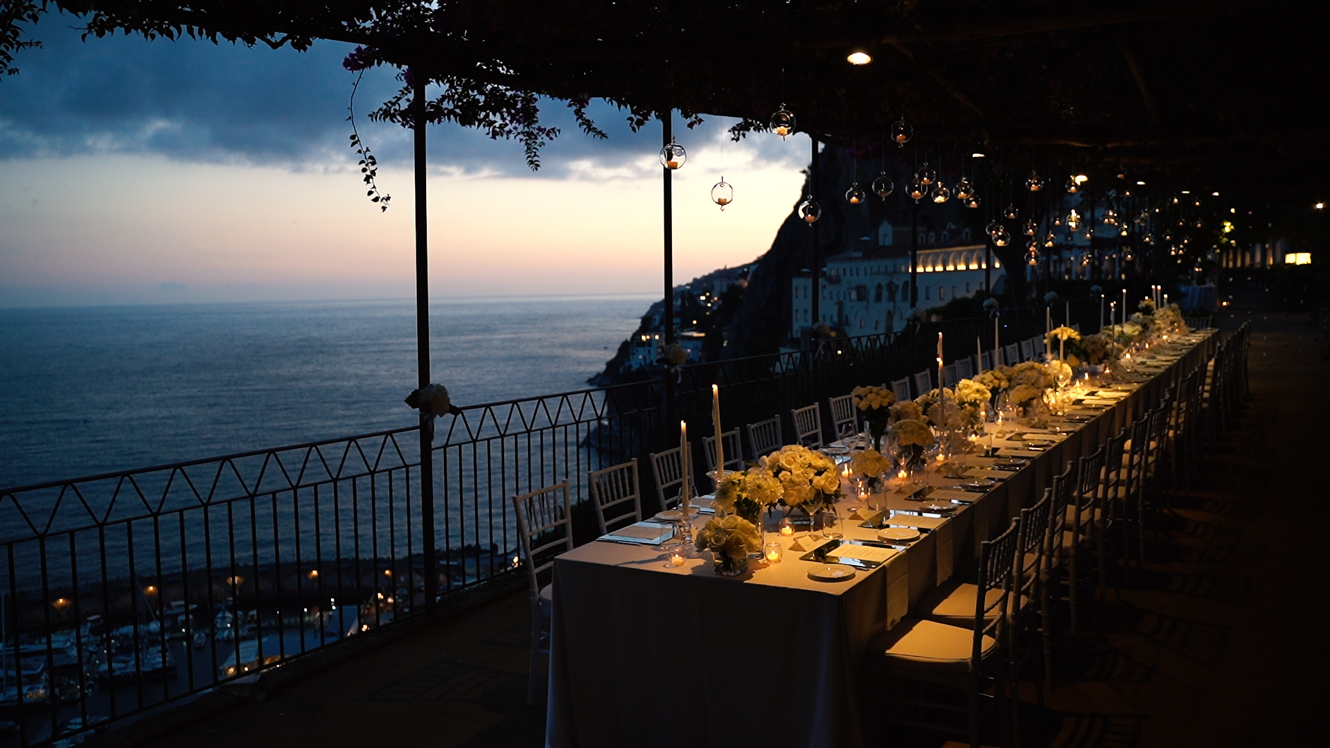 wedding table with a view