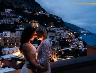 same sex wedding winter wedding on Amalfi Coast