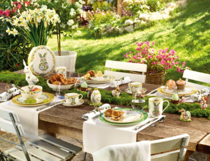 Easter lunch outdoor in the garden