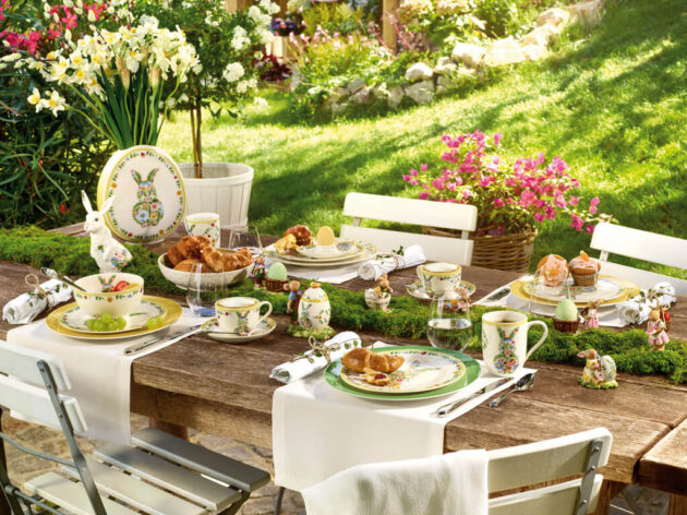 Easter lunch outdoor in the garden